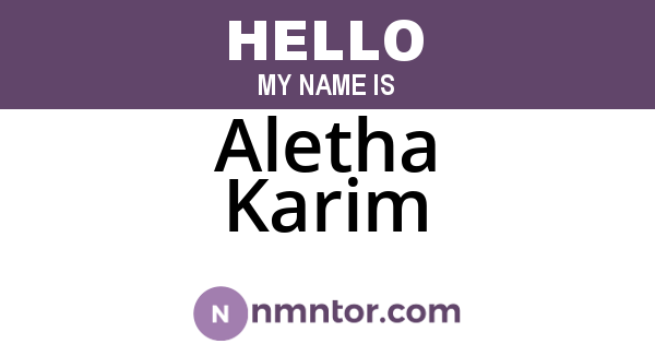 Aletha Karim