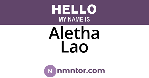 Aletha Lao