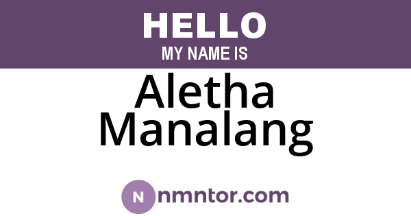 Aletha Manalang
