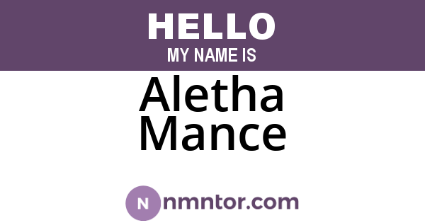 Aletha Mance