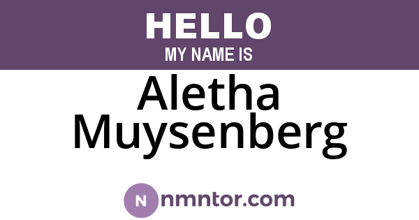 Aletha Muysenberg