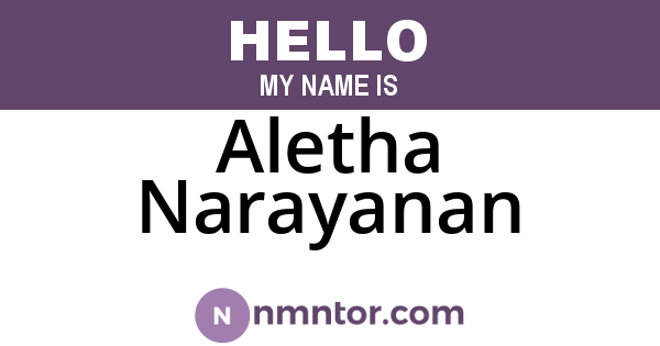 Aletha Narayanan