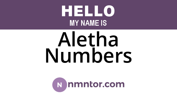 Aletha Numbers