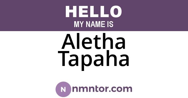 Aletha Tapaha