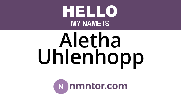 Aletha Uhlenhopp