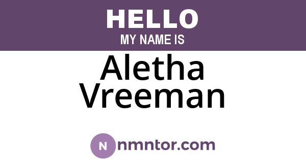 Aletha Vreeman