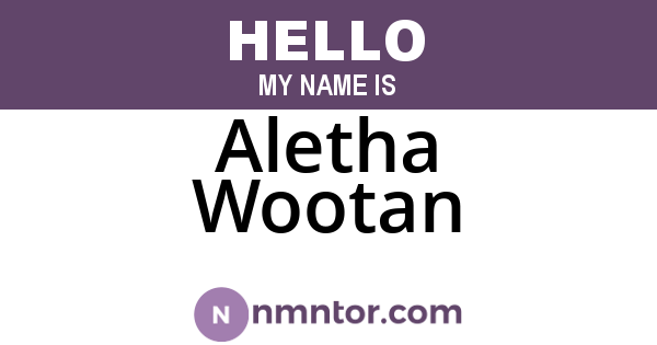 Aletha Wootan