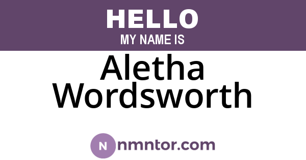 Aletha Wordsworth