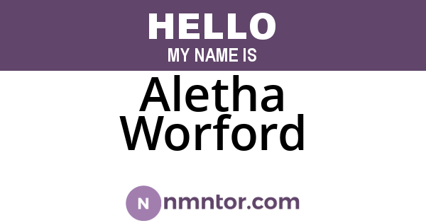 Aletha Worford