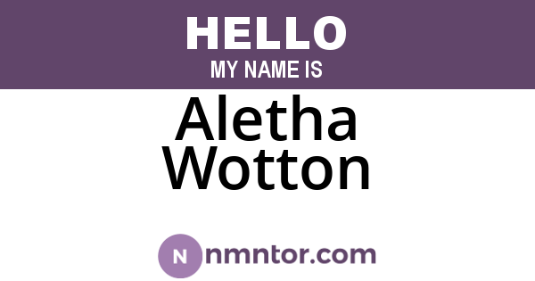 Aletha Wotton