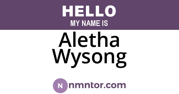 Aletha Wysong