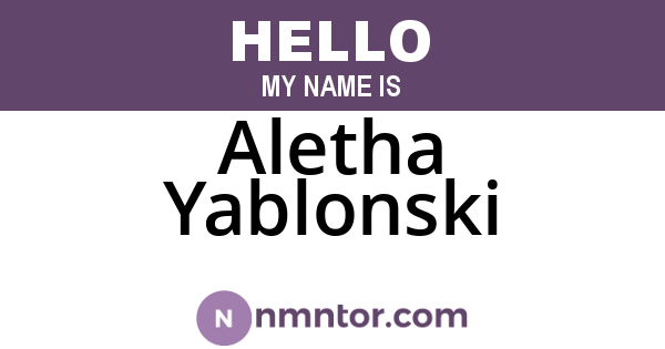 Aletha Yablonski