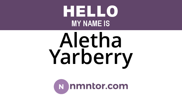 Aletha Yarberry