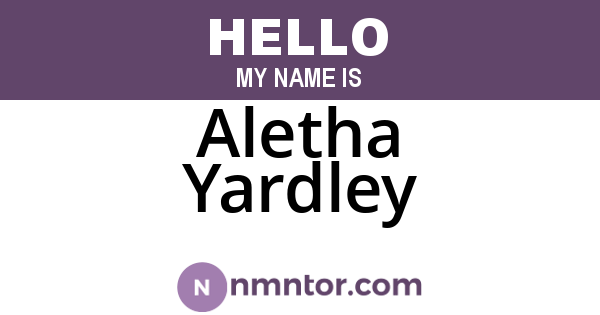 Aletha Yardley