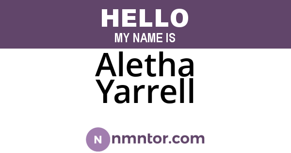 Aletha Yarrell
