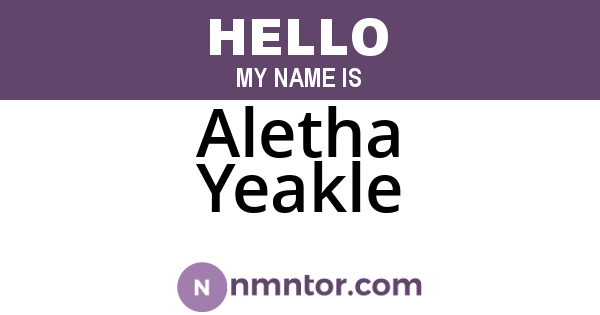Aletha Yeakle