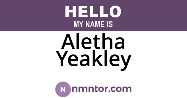 Aletha Yeakley