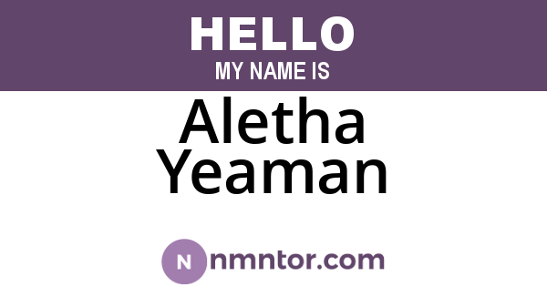 Aletha Yeaman