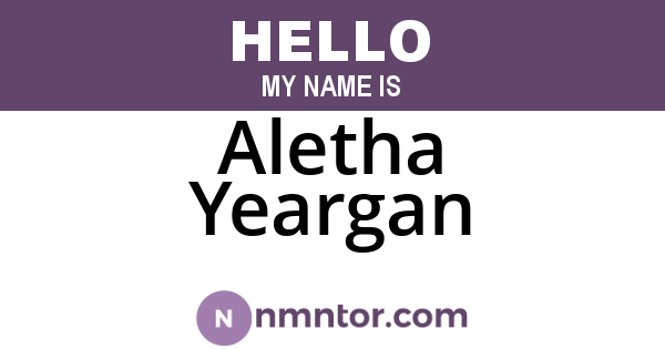 Aletha Yeargan