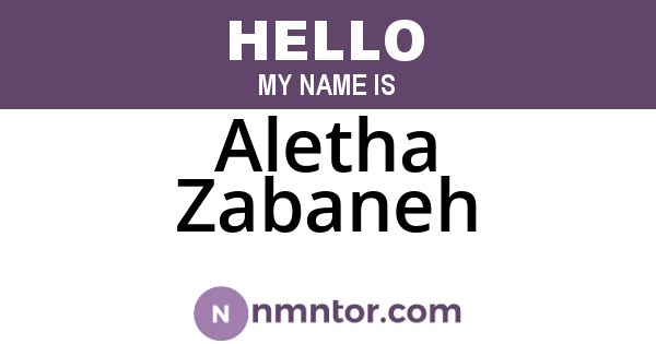 Aletha Zabaneh