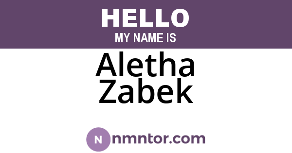 Aletha Zabek