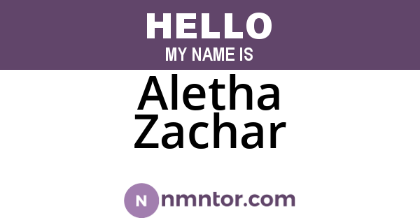 Aletha Zachar