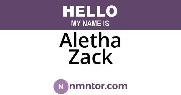 Aletha Zack
