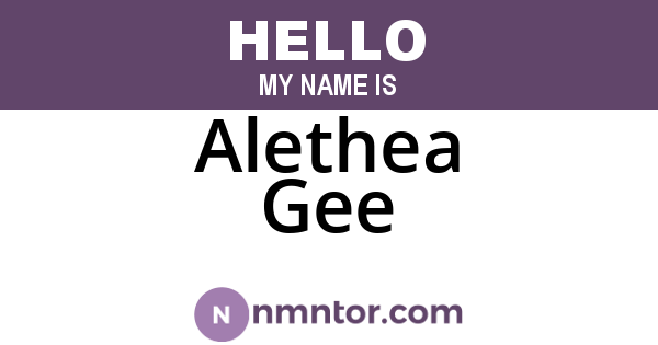 Alethea Gee