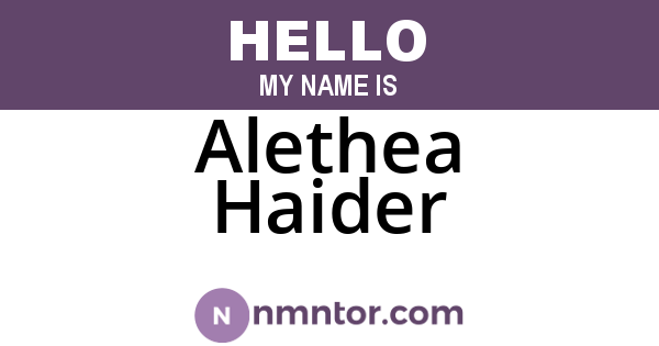 Alethea Haider