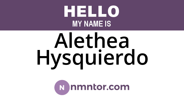 Alethea Hysquierdo
