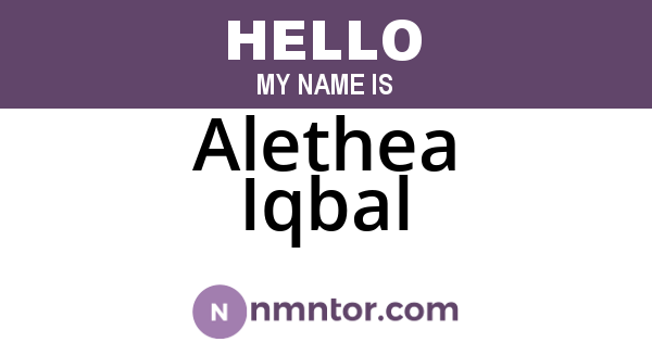 Alethea Iqbal