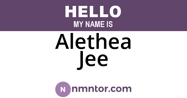Alethea Jee