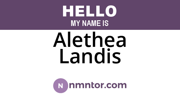 Alethea Landis