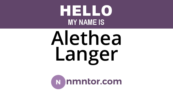 Alethea Langer