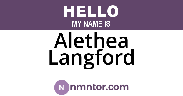 Alethea Langford