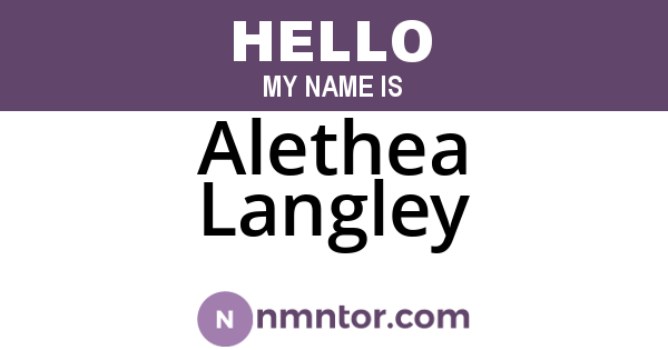 Alethea Langley