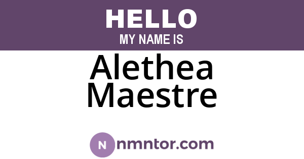 Alethea Maestre
