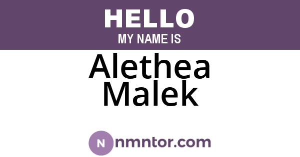 Alethea Malek