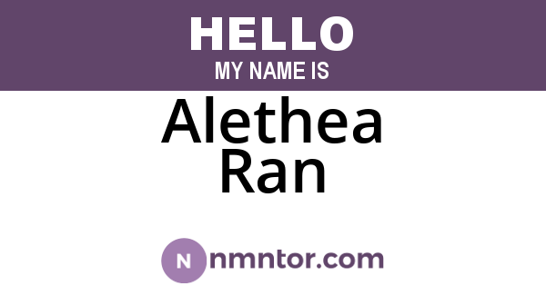 Alethea Ran