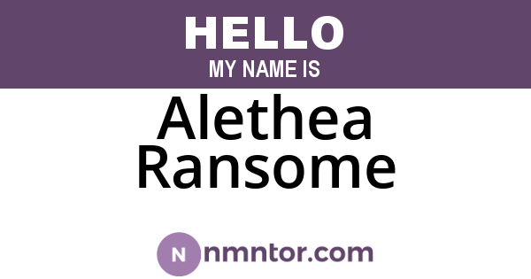 Alethea Ransome
