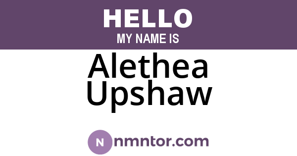 Alethea Upshaw