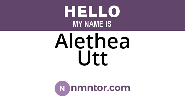 Alethea Utt