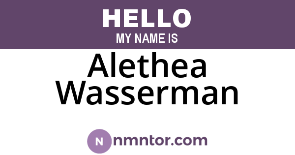 Alethea Wasserman