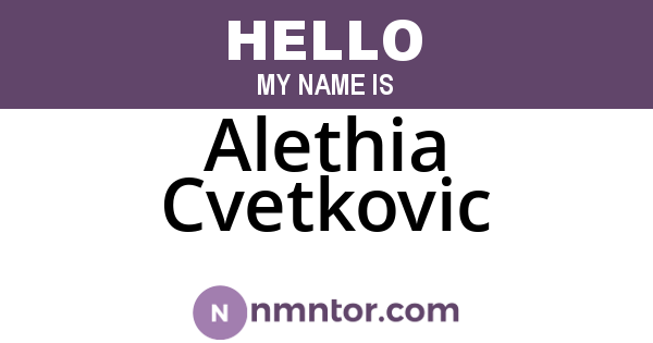 Alethia Cvetkovic