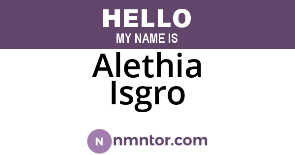 Alethia Isgro