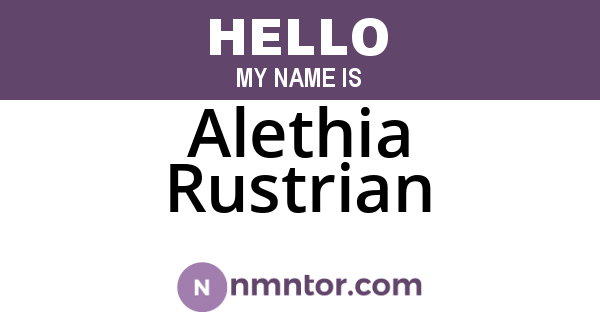 Alethia Rustrian