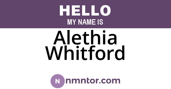 Alethia Whitford