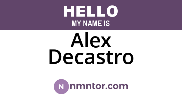 Alex Decastro