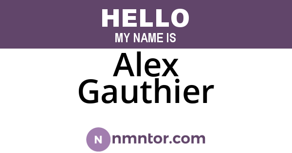 Alex Gauthier
