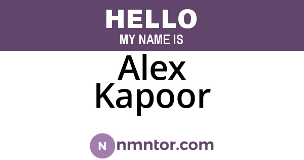 Alex Kapoor